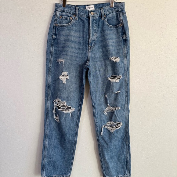 pistola Denim - Pistola Distressed Straight Leg Jeans Women’s Size 25 High Rise Button Fly